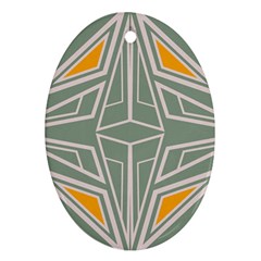 Abstract Pattern Geometric Backgrounds Oval Ornament (two Sides) by Eskimos