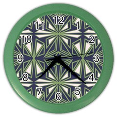 Abstract Pattern Geometric Backgrounds Color Wall Clock by Eskimos