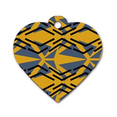 Abstract Pattern Geometric Backgrounds Dog Tag Heart (one Side)