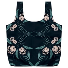 Folk Flowers Floral Art Print Flowers Abstract Art  Full Print Recycle Bag (xl) by Eskimos