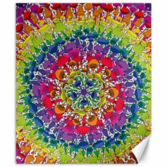 Rainbow Mushroom Mandala Canvas 8  X 10 