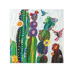 Rainbow Cactus Shirt Small Satin Scarf (square) by steampunkbabygirl