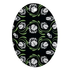 Folk Flowers Print Floral Pattern Ethnic Art Oval Ornament (two Sides) by Eskimos