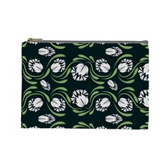 Folk Flowers Print Floral Pattern Ethnic Art Cosmetic Bag (large) by Eskimos