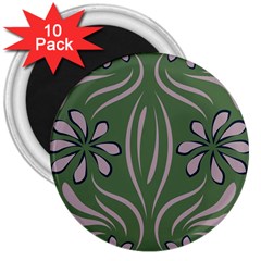 Folk Flowers Print Floral Pattern Ethnic Art 3  Magnets (10 Pack)  by Eskimos