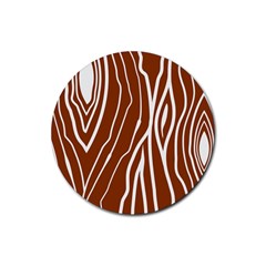 Wooden Texture Vector Background Rubber Round Coaster (4 Pack) by Eskimos