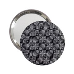 Black And Grey Rocky Geometric Pattern Design 2 25  Handbag Mirrors by dflcprintsclothing