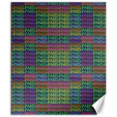 Paris Words Motif Colorful Pattern Canvas 20  X 24  by dflcprintsclothing