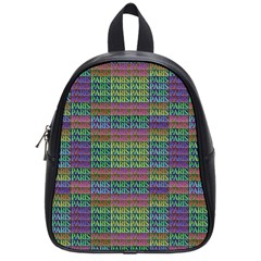 Paris Words Motif Colorful Pattern School Bag (small) by dflcprintsclothing