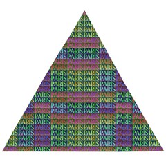 Paris Words Motif Colorful Pattern Wooden Puzzle Triangle by dflcprintsclothing
