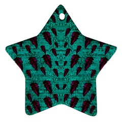 Leaves On Adorable Peaceful Captivating Shimmering Colors Ornament (star) by pepitasart