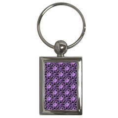 Electric Neon Abstract Print Pattern Key Chain (rectangle)