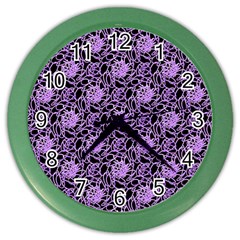 Electric Neon Abstract Print Pattern Color Wall Clock by dflcprintsclothing