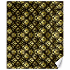 Tiled Mozaic Pattern, Gold And Black Color Symetric Design Canvas 8  X 10  by Casemiro