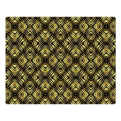 Tiled Mozaic Pattern, Gold And Black Color Symetric Design Double Sided Flano Blanket (large)  by Casemiro