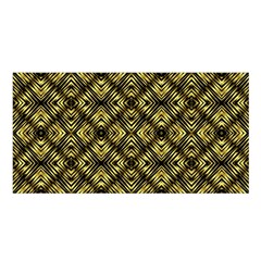 Tiled mozaic pattern, gold and black color symetric design Satin Shawl 45  x 80 