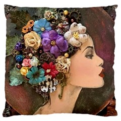 Garden Princess Large Flano Cushion Case (one Side)