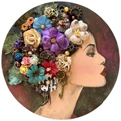 Garden Princess Wooden Puzzle Round by CKArtCreations