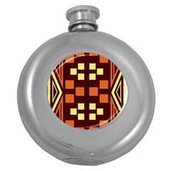 Abstract Pattern Geometric Backgrounds  Round Hip Flask (5 Oz)