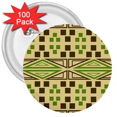 Abstract Pattern Geometric Backgrounds  3  Buttons (100 Pack)  by Eskimos