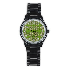 Abstract Pattern Geometric Backgrounds  Stainless Steel Round Watch by Eskimos
