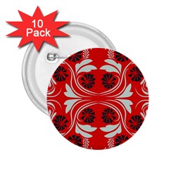 Folk flowers print Floral pattern Ethnic art 2.25  Buttons (10 pack) 