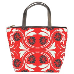 Folk flowers print Floral pattern Ethnic art Bucket Bag