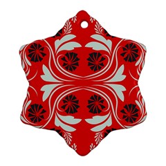 Folk Flowers Print Floral Pattern Ethnic Art Snowflake Ornament (two Sides) by Eskimos