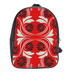 Folk flowers print Floral pattern Ethnic art School Bag (XL)