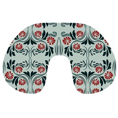 Folk Flowers Print Floral Pattern Ethnic Art Travel Neck Pillow by Eskimos