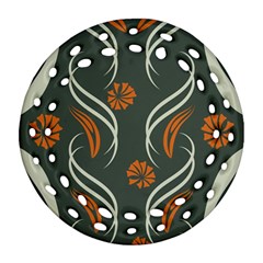 Folk Flowers Print Floral Pattern Ethnic Art Ornament (round Filigree) by Eskimos