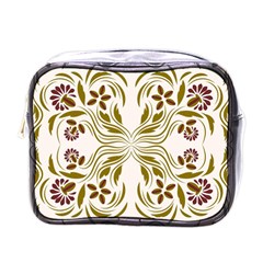 Folk Flowers Print Floral Pattern Ethnic Art Mini Toiletries Bag (one Side) by Eskimos