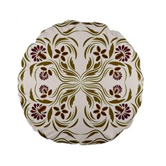 Folk Flowers Print Floral Pattern Ethnic Art Standard 15  Premium Flano Round Cushions by Eskimos