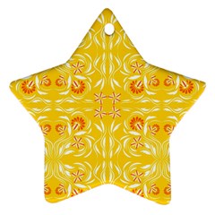 Folk Flowers Print Floral Pattern Ethnic Art Star Ornament (two Sides) by Eskimos