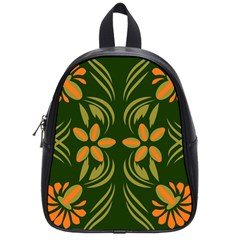 Folk Flowers Print Floral Pattern Ethnic Art School Bag (small) by Eskimos