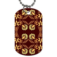 Folk Flowers Print Floral Pattern Ethnic Art Dog Tag (two Sides) by Eskimos