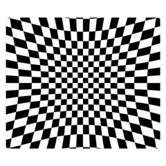 Illusion Checkerboard Black And White Pattern Double Sided Flano Blanket (small) 