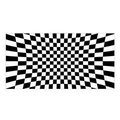 Illusion Checkerboard Black And White Pattern Satin Shawl 45  x 80 