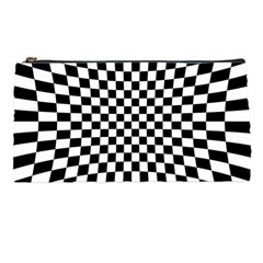 Illusion Checkerboard Black And White Pattern Pencil Case