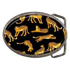 Seamless-exotic-pattern-with-tigers Belt Buckles by Jancukart