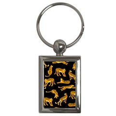 Seamless-exotic-pattern-with-tigers Key Chain (rectangle)