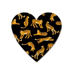 Seamless-exotic-pattern-with-tigers Heart Magnet