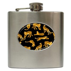 Seamless-exotic-pattern-with-tigers Hip Flask (6 Oz)