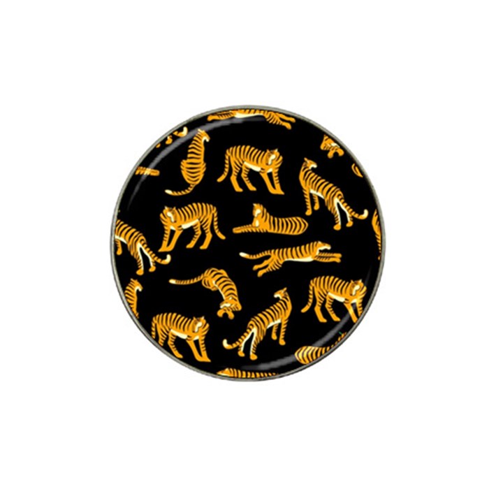 Seamless-exotic-pattern-with-tigers Hat Clip Ball Marker (4 pack)