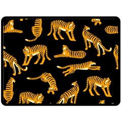 Seamless-exotic-pattern-with-tigers Fleece Blanket (large)  by Jancukart