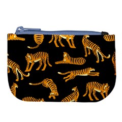 Seamless-exotic-pattern-with-tigers Large Coin Purse by Jancukart