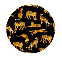 Seamless-exotic-pattern-with-tigers Mini Round Pill Box (pack Of 3)