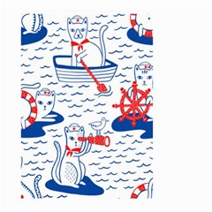 Nautical Cats Seamless Pattern Small Garden Flag (two Sides) by Jancukart