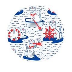 Nautical Cats Seamless Pattern Mini Round Pill Box (pack Of 5) by Jancukart