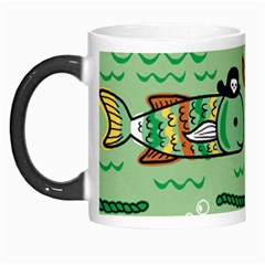 Seamless Pattern Fishes Pirates Cartoon Morph Mug by Jancukart